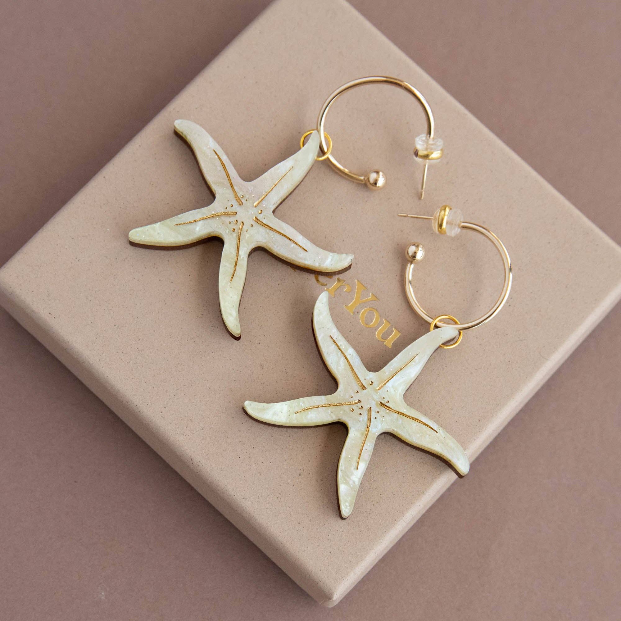Pepper You Pearly Starfish Hoop Earrings