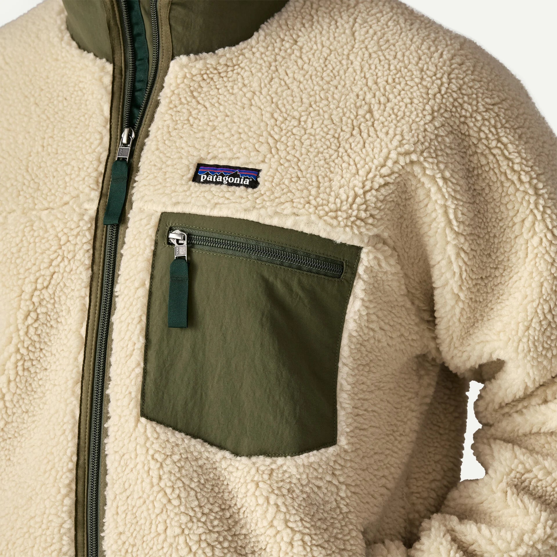 Patagonia Men's Classic Retro-X® Fleece Jacket Dark Natural w/Basin Green