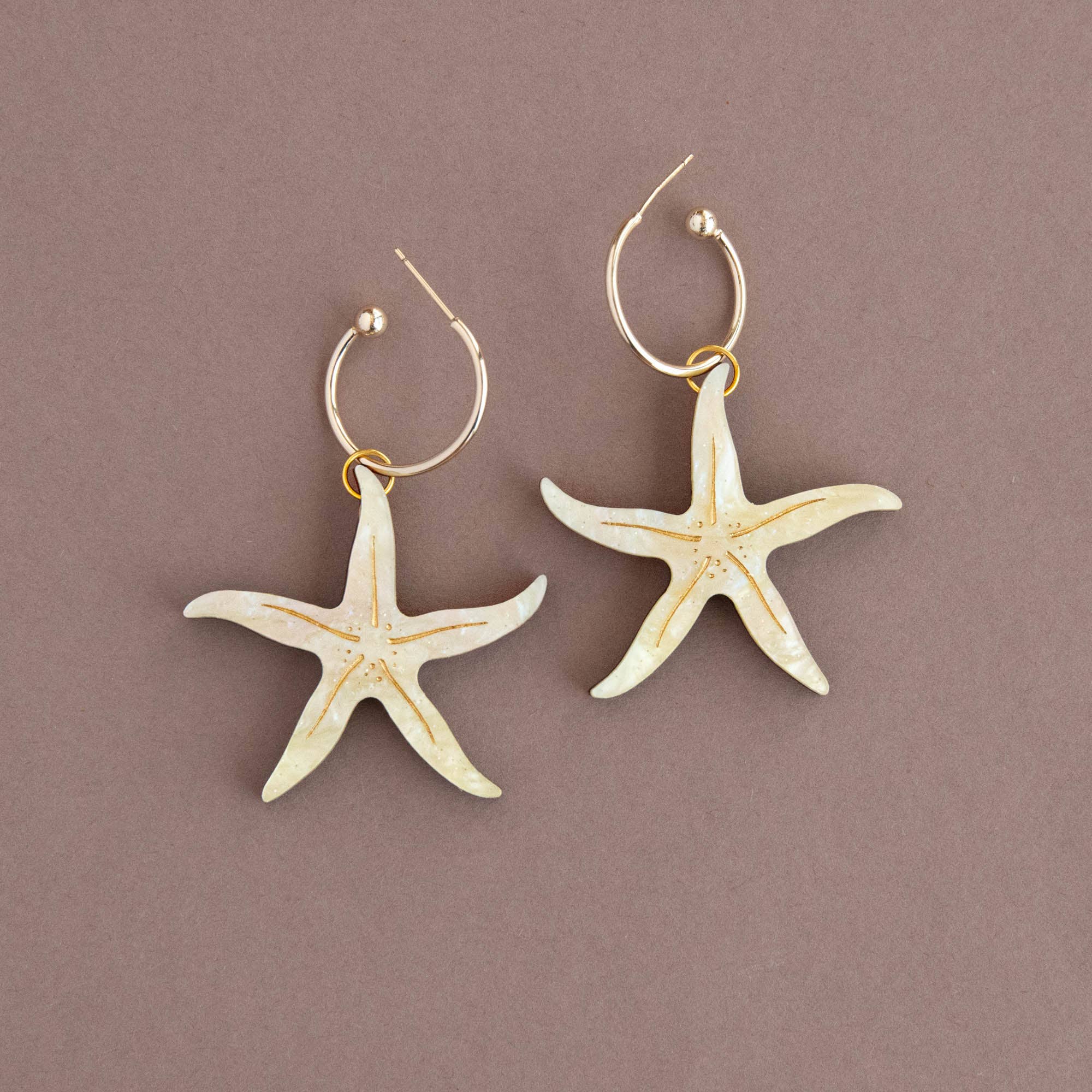 Pepper You Pearly Starfish Hoop Earrings