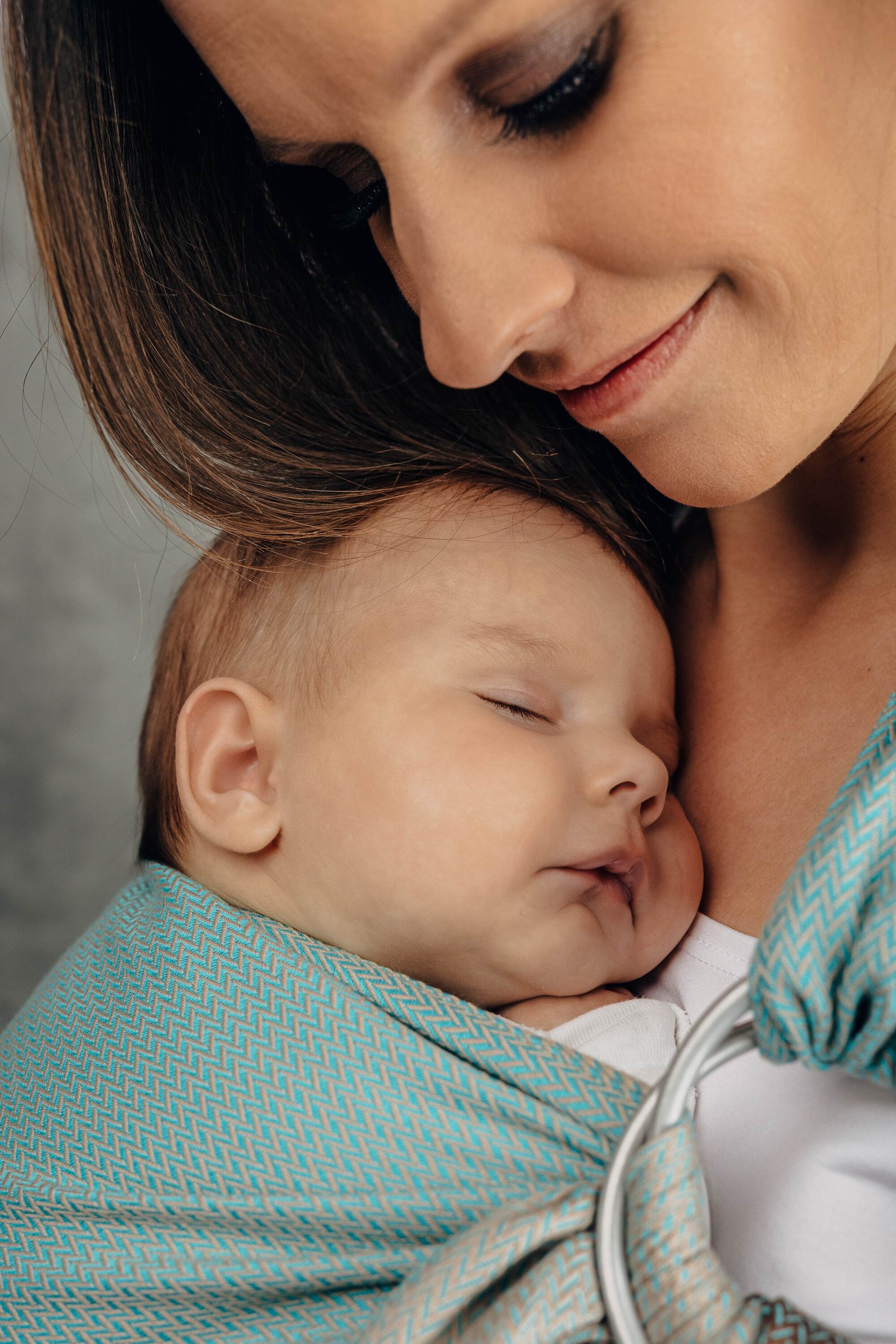 LennyLamb Ring Sling Little Herringbone Baby Mint