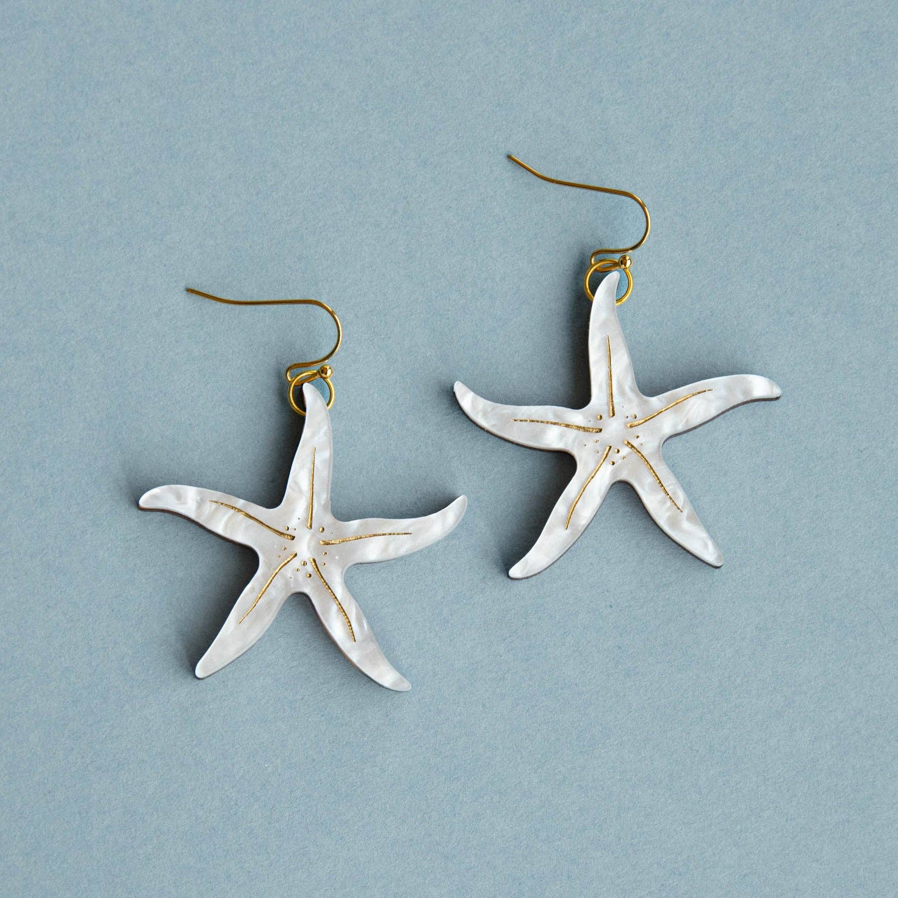 Pepper You Pearly Starfish Hoop Earrings