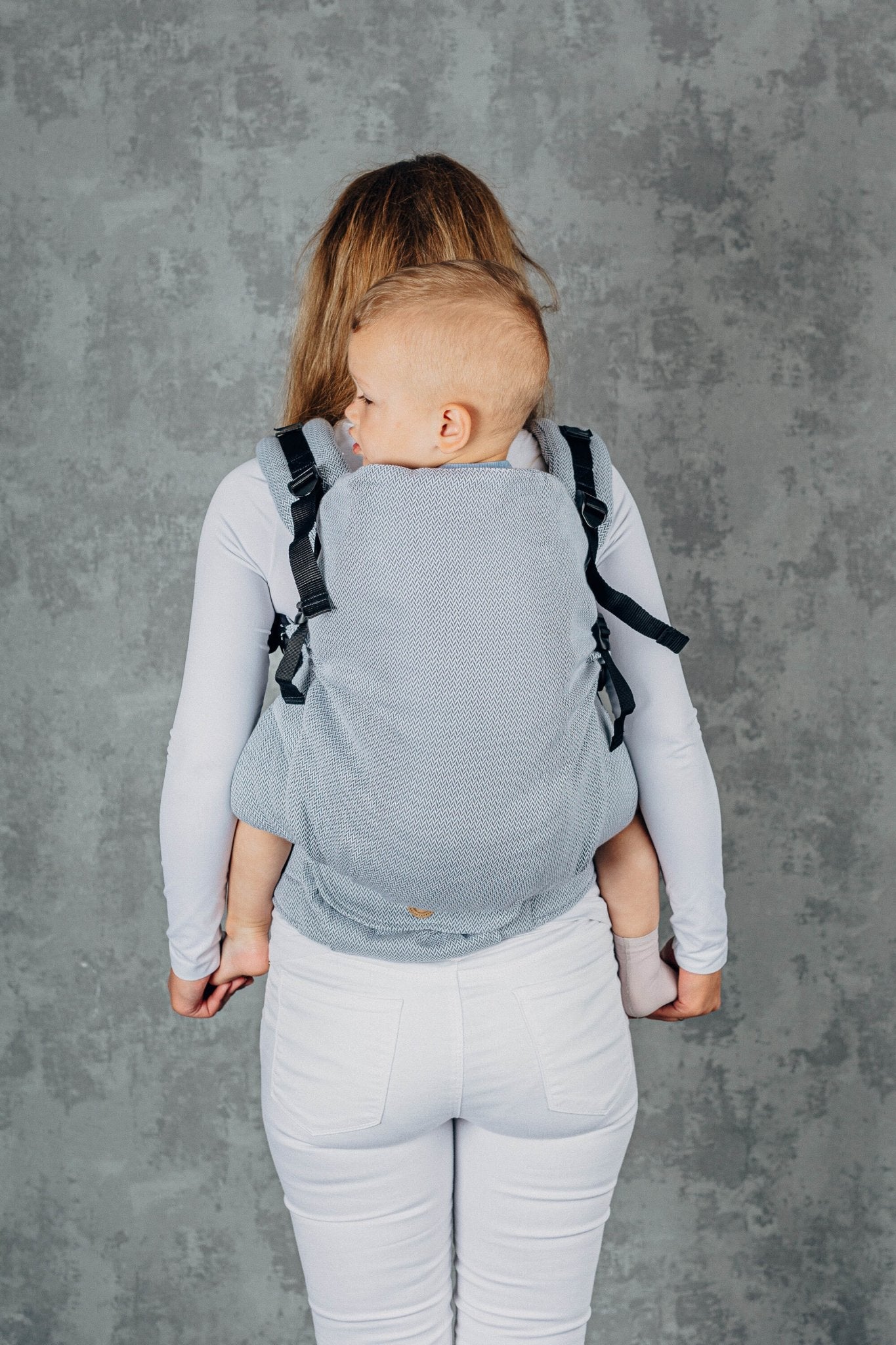 LennyLamb Preschool Carrier Little Herringbone Grey