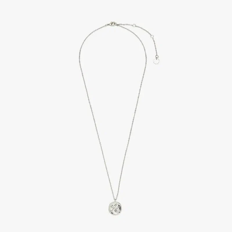 Pura Vida Crystal Wave Coin Necklace