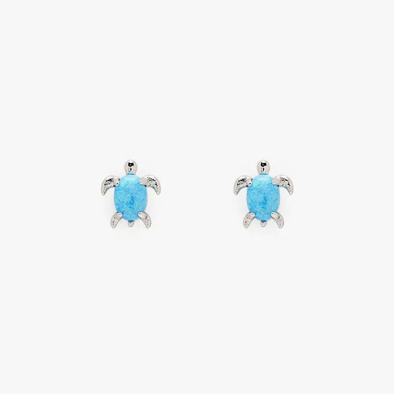 Pura Vida Opal Sea Turtle Stud Earrings