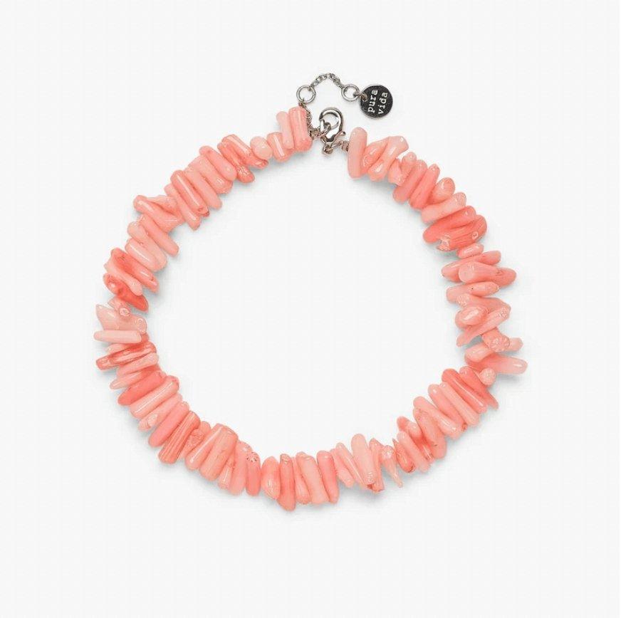 Pura Vida Pink Coral Chain Anklet