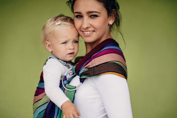 LennyLamb Ring Sling With Gathered Shoulder Carousel of Colours