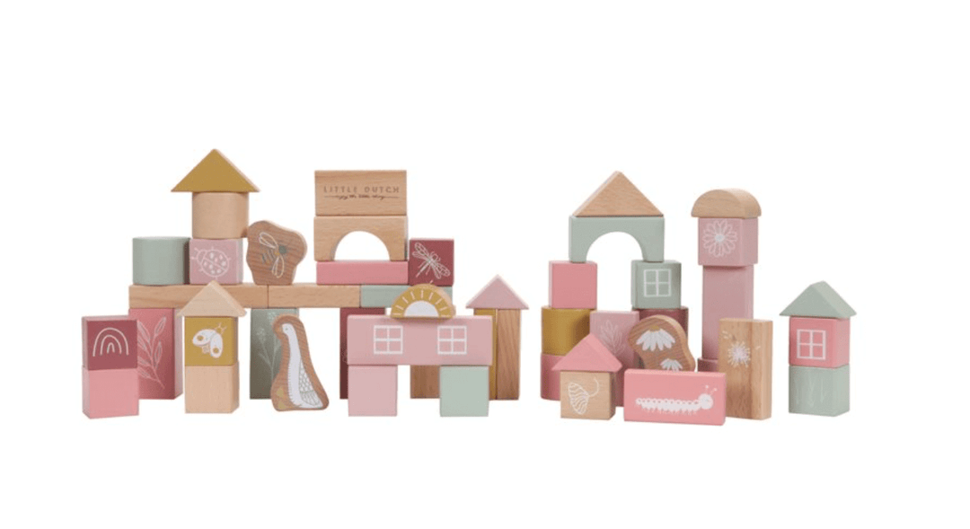 Little Dutch Wooden Blocks in Tones of Pink