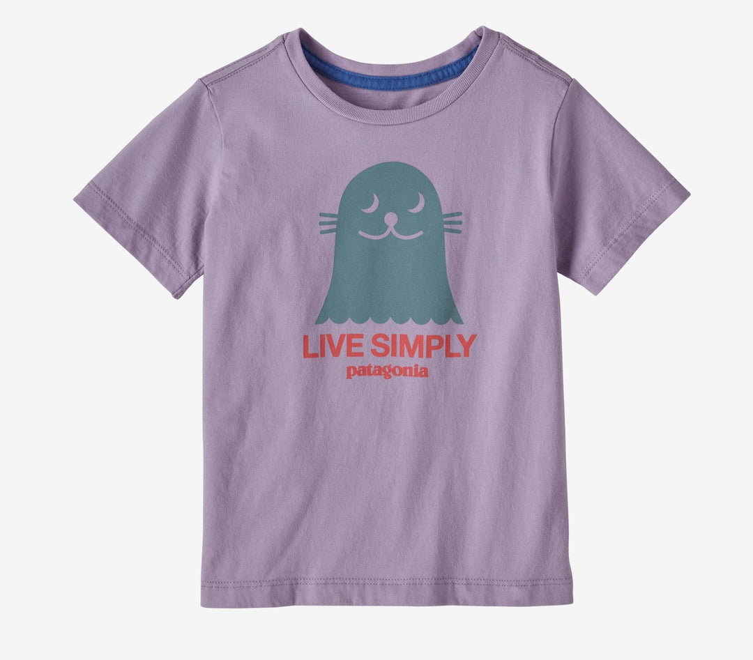 Patagonia Baby Regenerative Organic Cotton Graphic T­ Shirt Live Simply Seal: Lune Purple