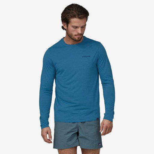 Patagonia M's L/S Cool Cap Capilene® Cool Daily Graphic Shirt - Waters board short logo wavy blue x-dye