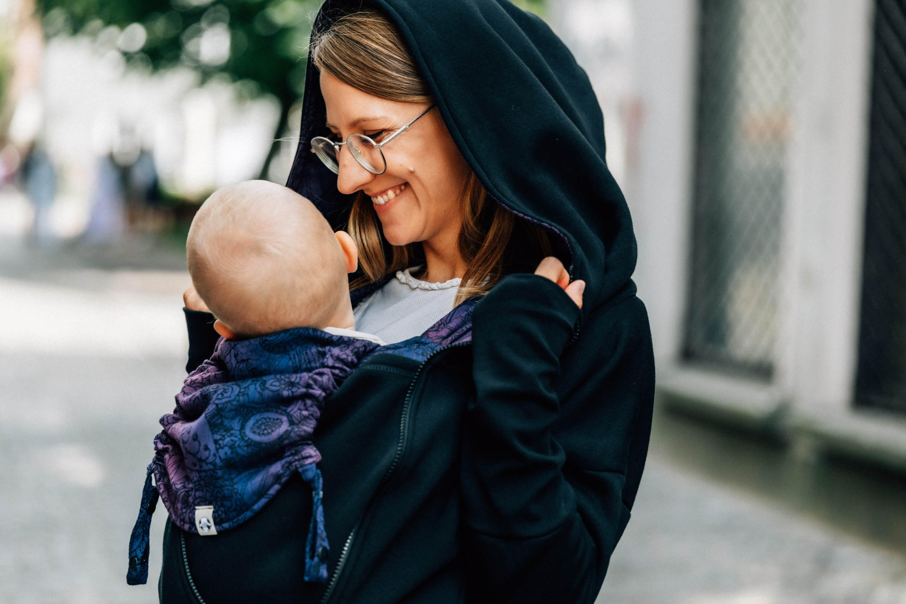 LennyLamb Asymmetrical Hoodie | Black with Wild Wine – Bouquet