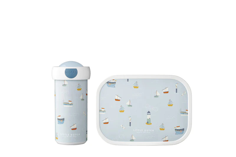Little Dutch x Mepal Lunchbox and Drinking Cup Set Sailors Bay