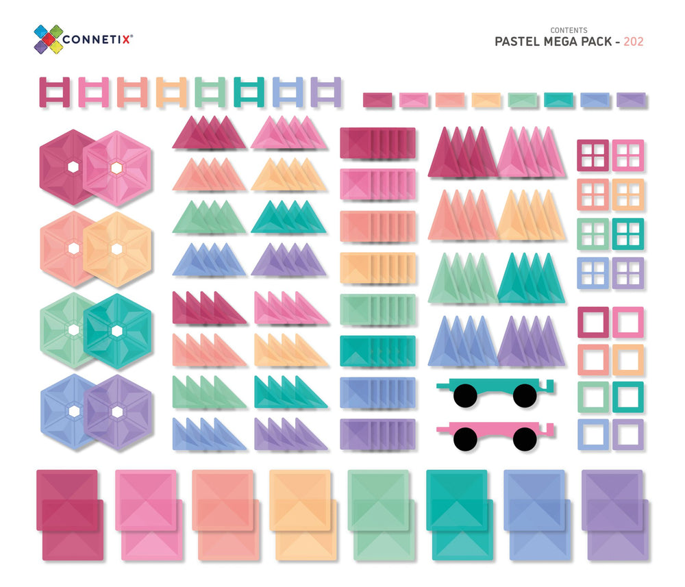 Connetix 202 Piece Mega Pack Pastel