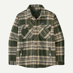 Patagonia Men's Lightweight Insulated Fjord Flannel Shirt Ashore Old Growth Green