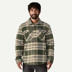 Patagonia Men's Lightweight Insulated Fjord Flannel Shirt Ashore Old Growth Green
