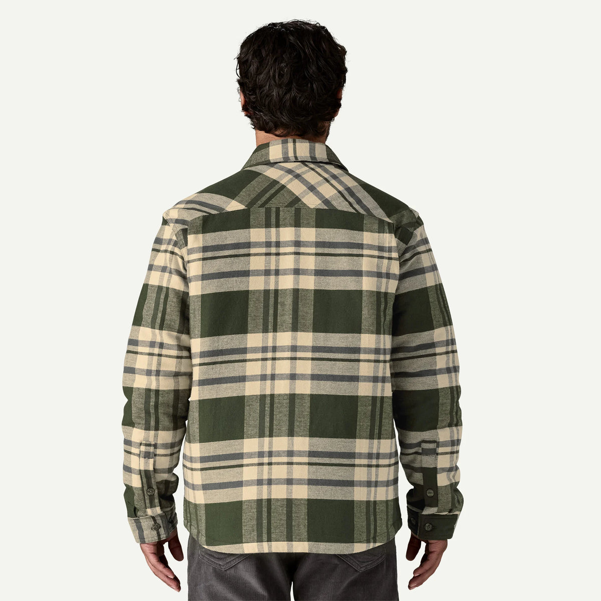 Patagonia Men's Lightweight Insulated Fjord Flannel Shirt Ashore Old Growth Green