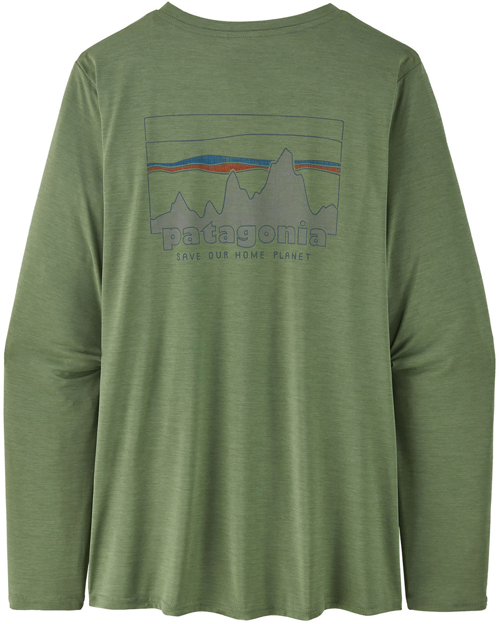 Patagonia w's Cap Cool Daily Graphic Shirt L/S '73 Skyline Sedge Green X-Dye