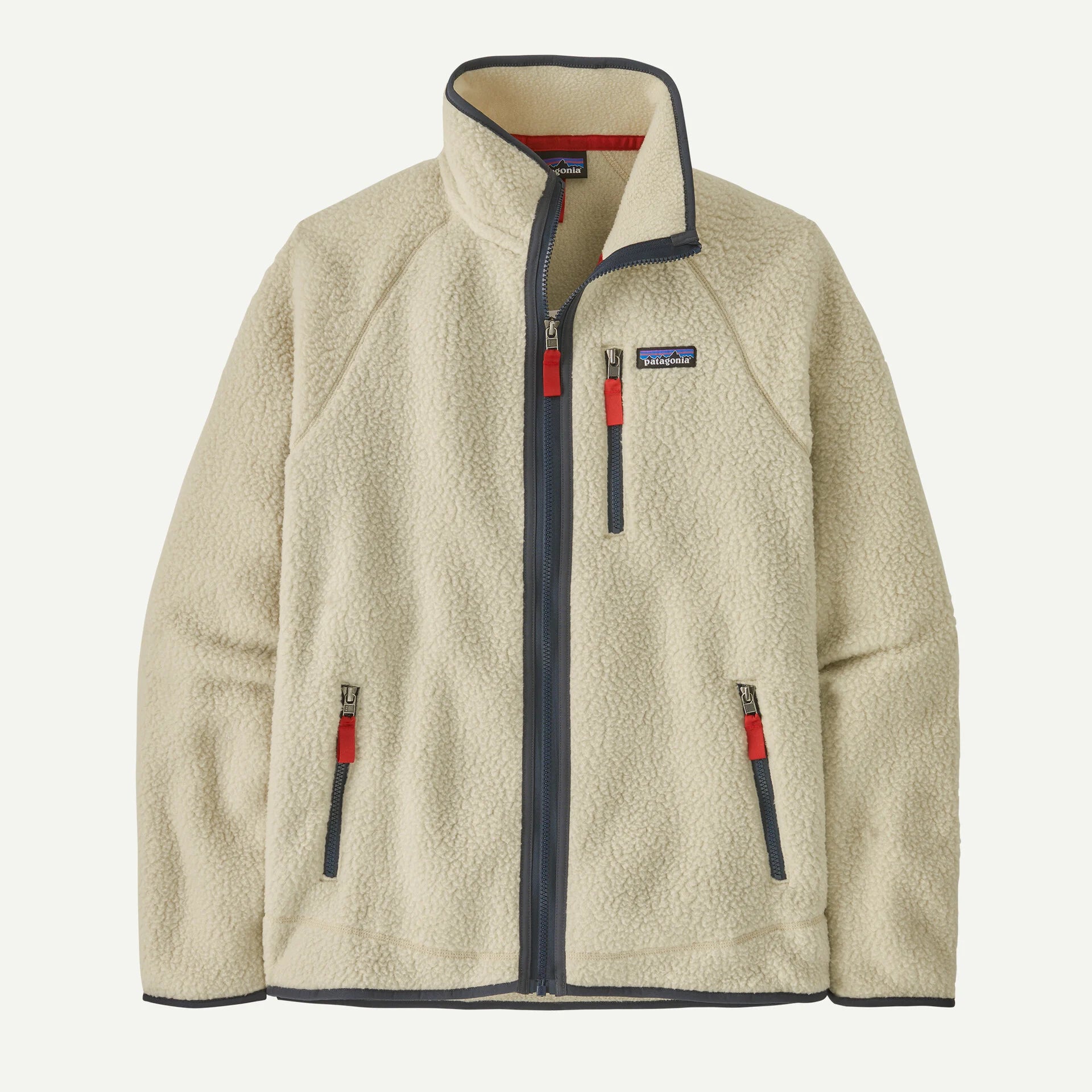 Patagonia Men's Retro Pile Fleece Jacket Pelican w/ Smolder Blue