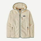 Patagonia Women's Retro Pile Fleece Hoody Natural w/ Ellwood Green