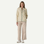 Patagonia Women's Retro Pile Fleece Hoody Natural w/ Ellwood Green
