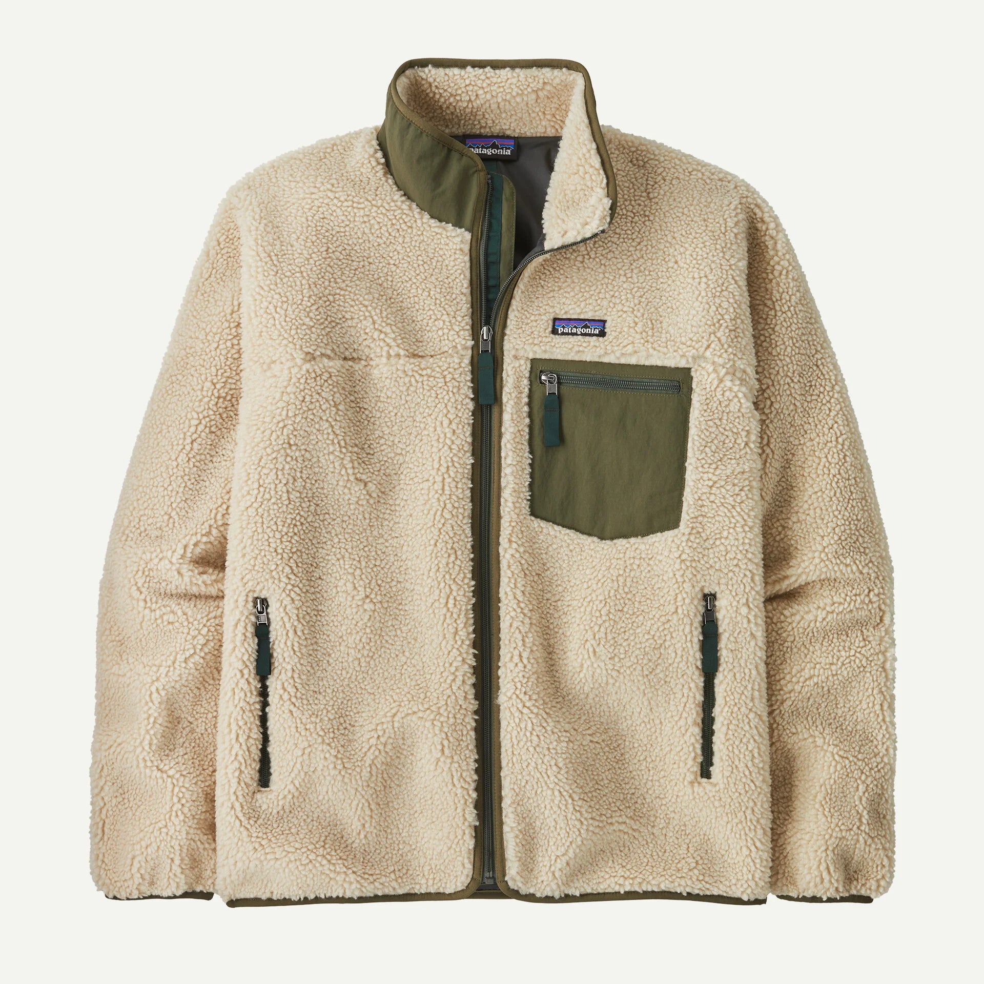 Patagonia Men's Classic Retro-X® Fleece Jacket Dark Natural w/Basin Green