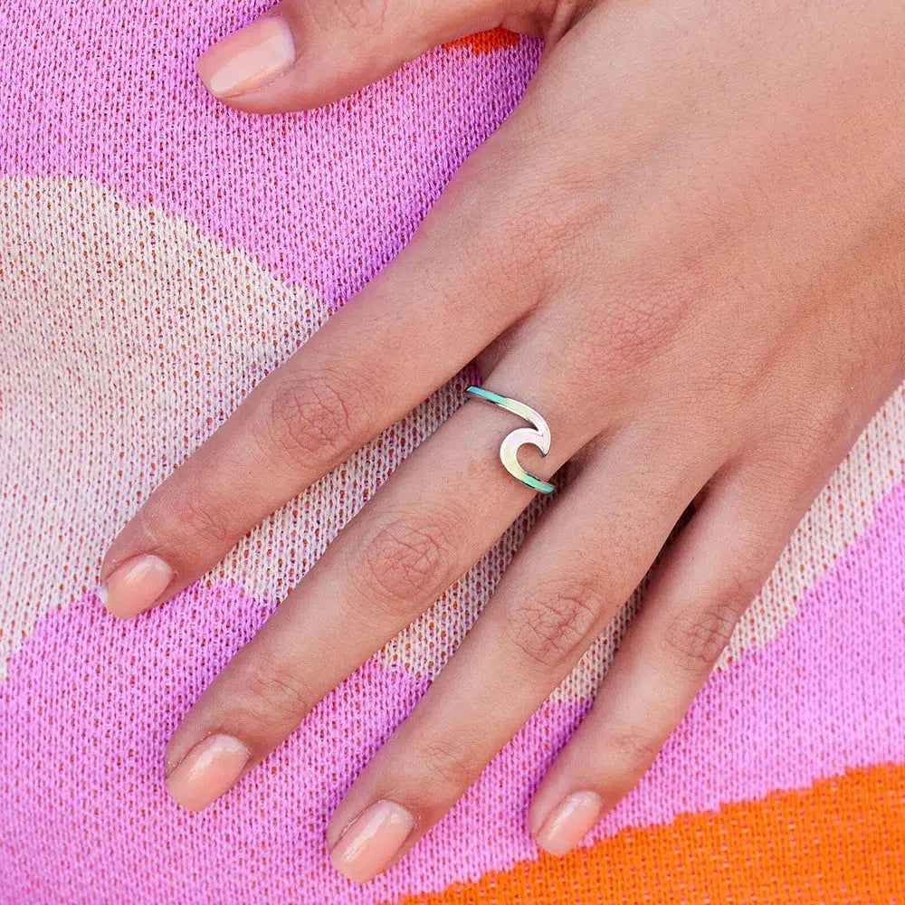 Pura vida wave 2025 ring rose gold