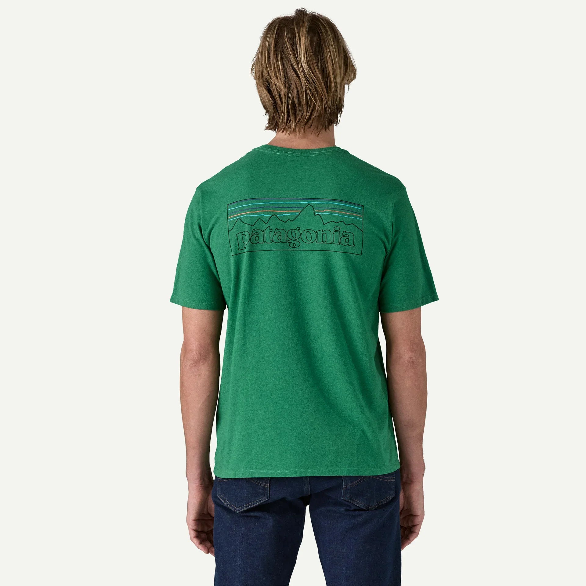 Patagonia Men's P-6 Logo Responsibili-Tee®  P-6 Outline: Heartleaf Green - Freedom To Explore