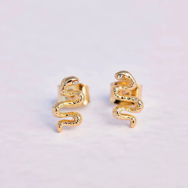 Pura Vida Snake Gold Stud Earrings