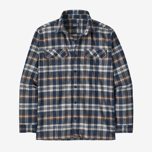 Patagonia Mens's Long-Sleeved Midweight Fjord Flannel Shirt Fields New Navy