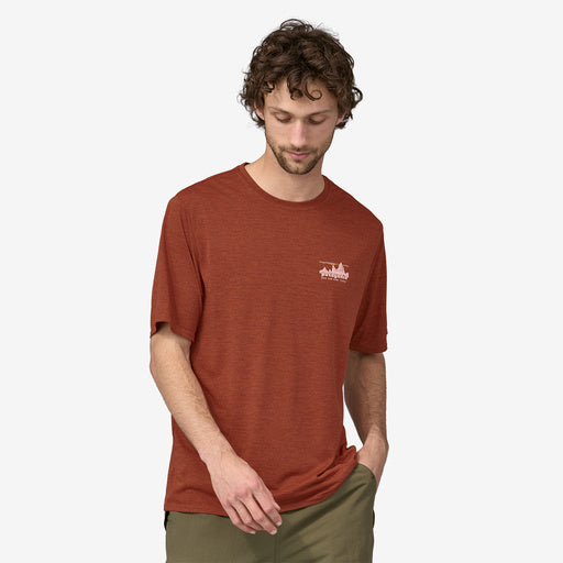 Patagonia Men's Cap Cool Daily Graphic Shirt '73 Skyline: Burl Red X-Dye