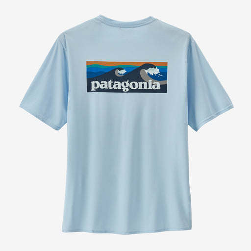 Patagonia Men's Long-Sleeved Capilene® Cool Daily Graphic Shirt Boardshort Logo Cool Blue