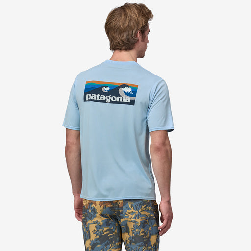 Patagonia Men's Long-Sleeved Capilene® Cool Daily Graphic Shirt Boardshort Logo Cool Blue