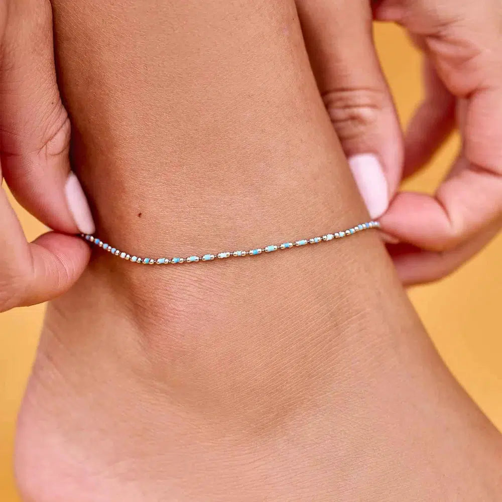 Pura Vida Dainty Enamel Chain Anklet