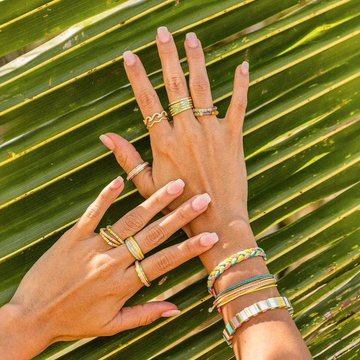 Pura Vida Sunset Beach Stretch Ring Set Of 3