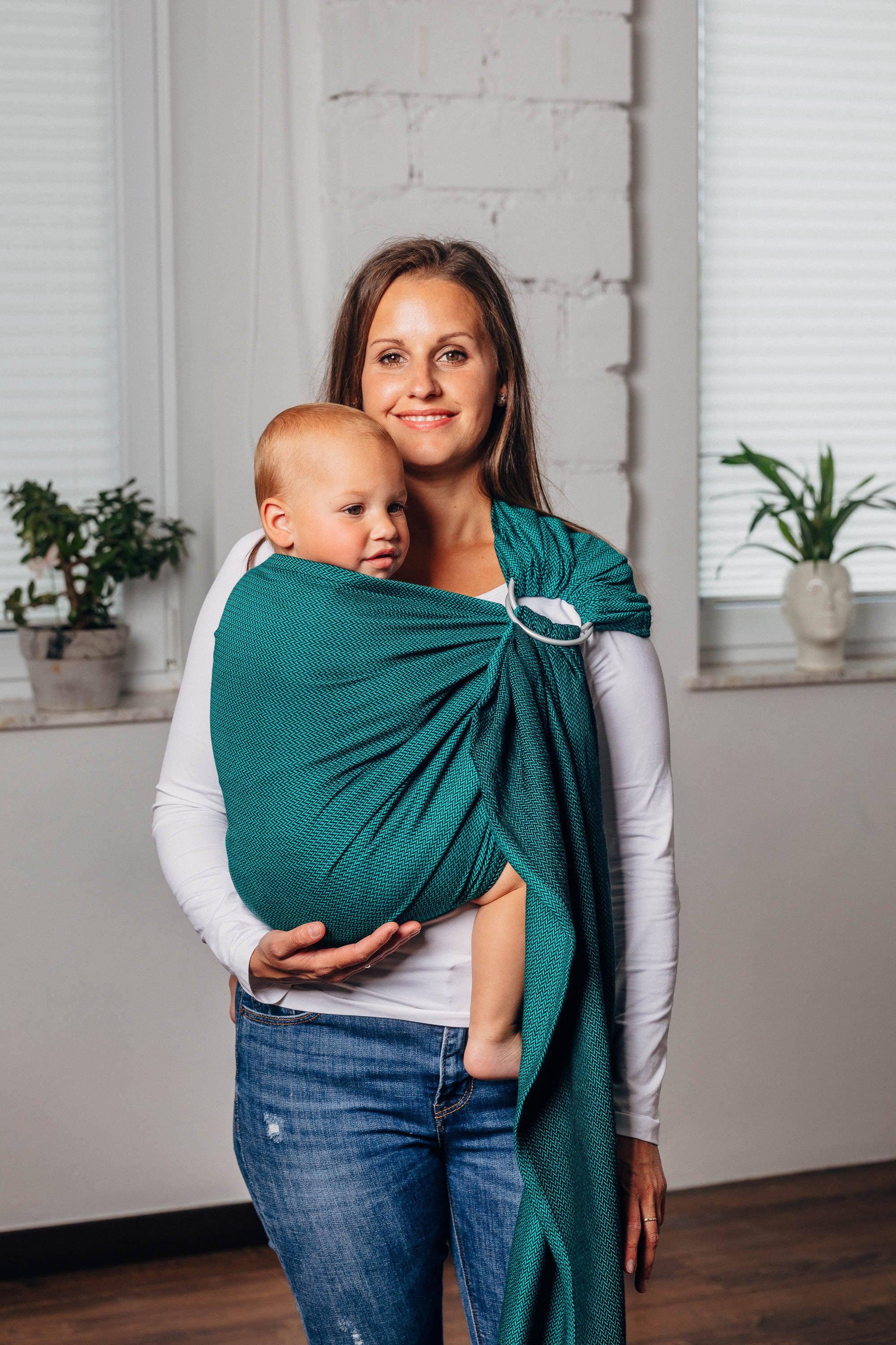 LennyLamb Ring Sling With Gathered Shoulder Emerald