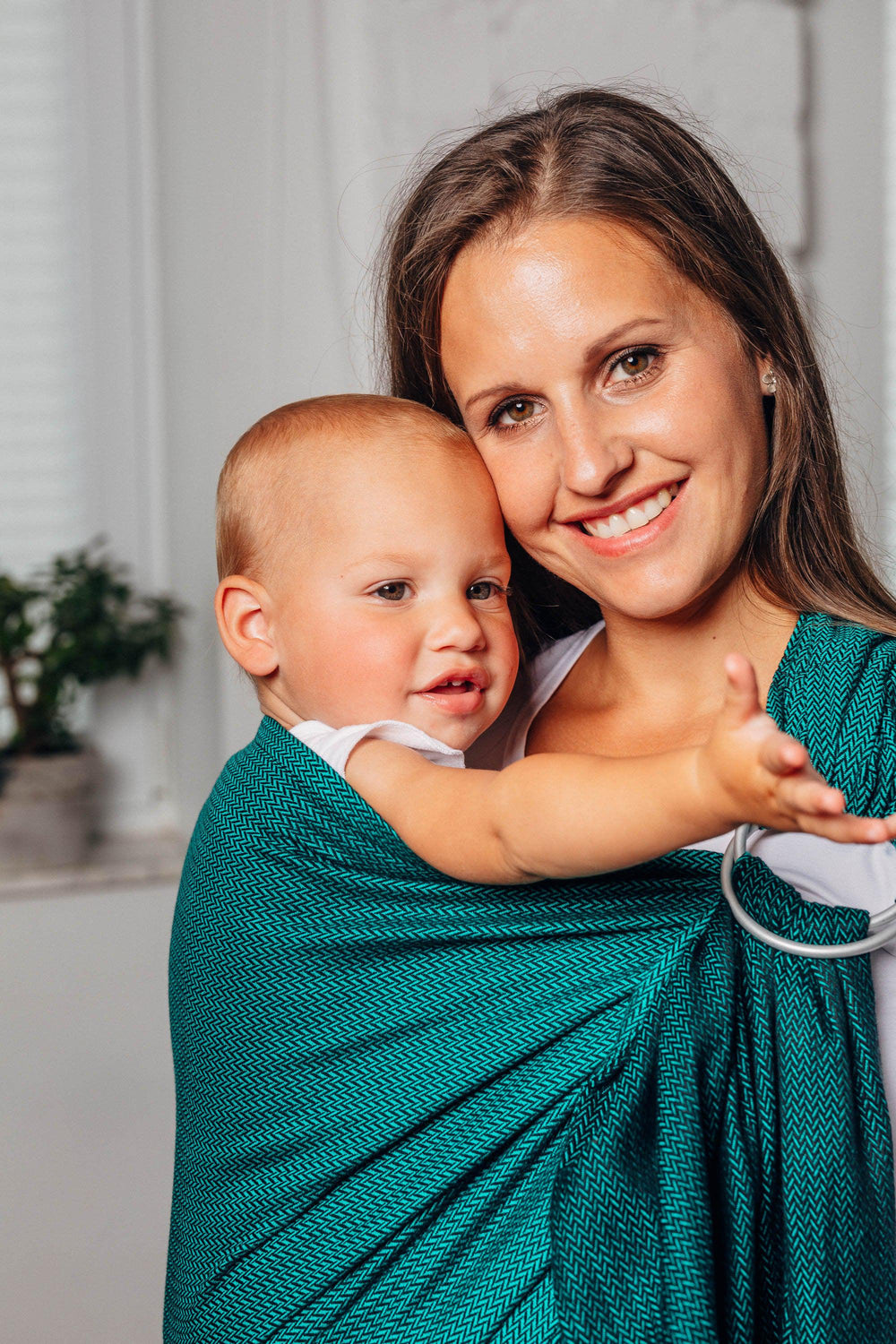 LennyLamb Ring Sling With Gathered Shoulder Emerald