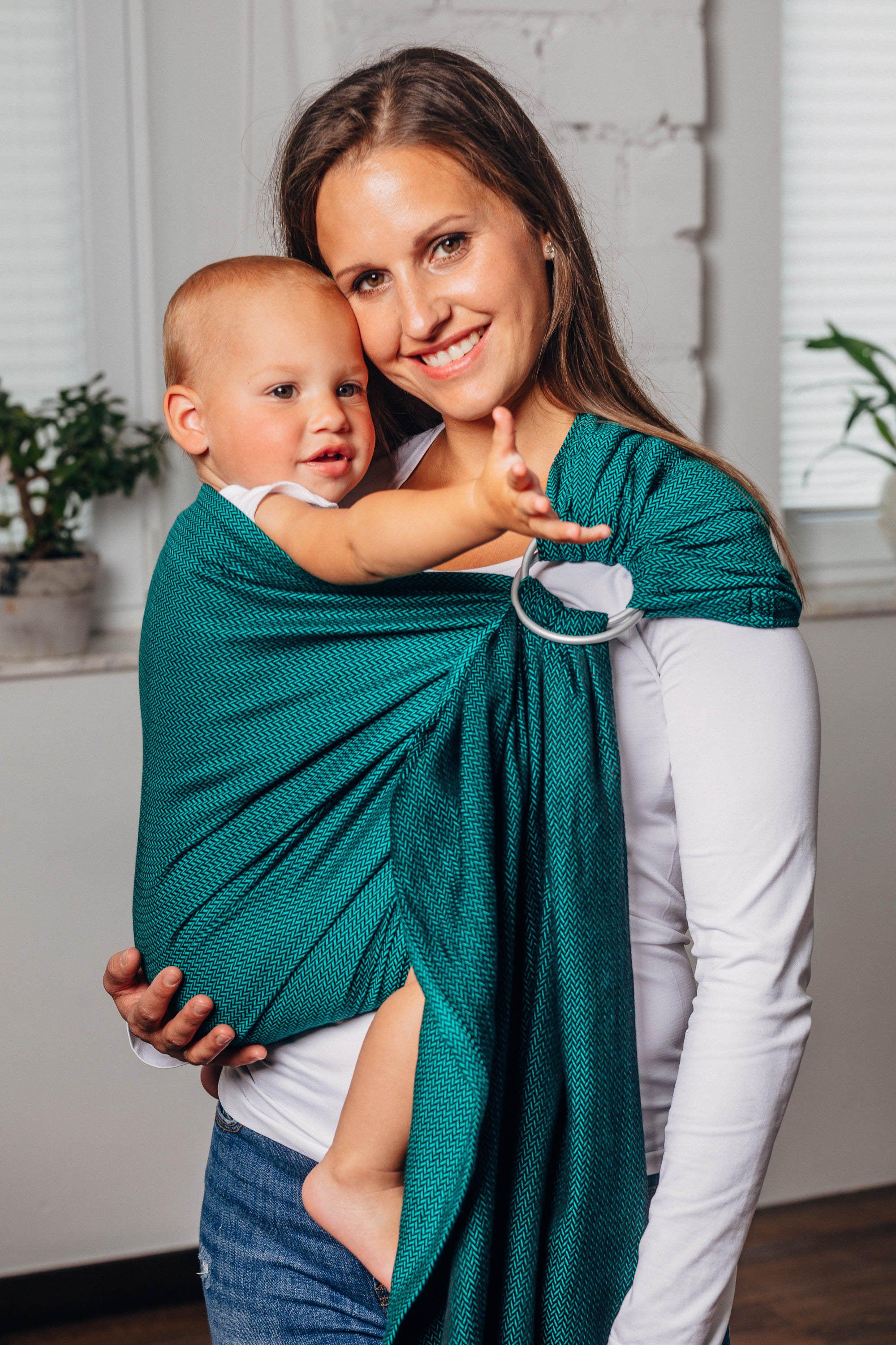 LennyLamb Ring Sling With Gathered Shoulder Emerald