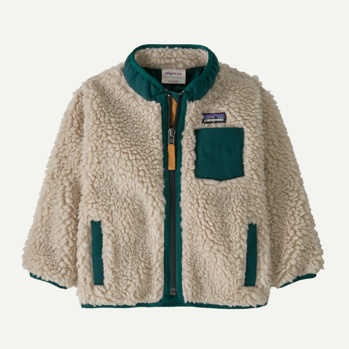 Patagonia Baby Retro-X® Fleece Jacket Natural w/Cascade Green