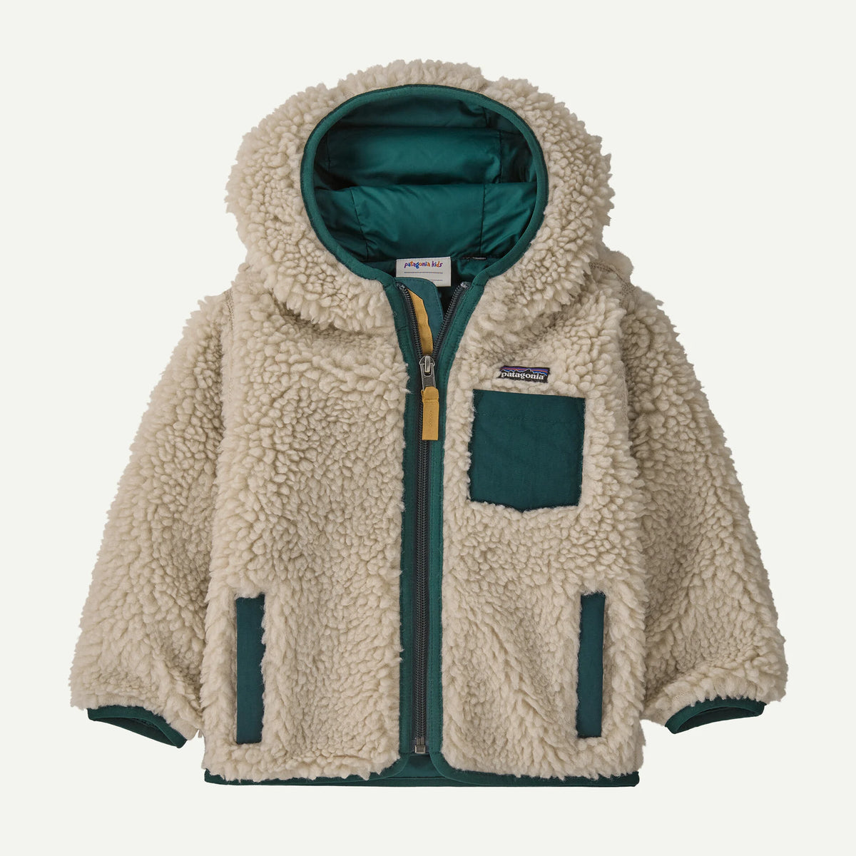Patagonia Baby Retro-X® Fleece Hoody Natural w/Cascade Green