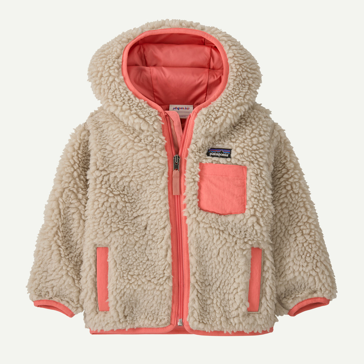 Patagonia Baby Retro-X® Fleece Hoody Natural w/Sparkle Pink