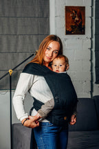 LennyLamb Hybrid Half Buckle Carrier Standard Size Little Herringbone Ebony Black