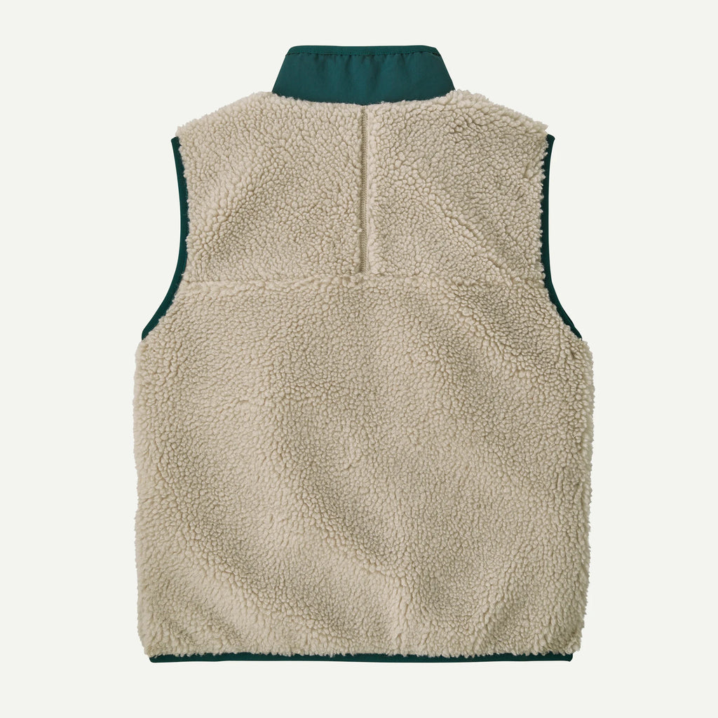 Patagonia Kids' Retro-X® Fleece Vest Natural W/Cascade Green