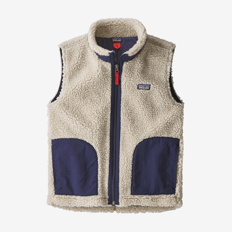 Patagonia Kids' Retro-X® Fleece Vest Natural with Classic Navy