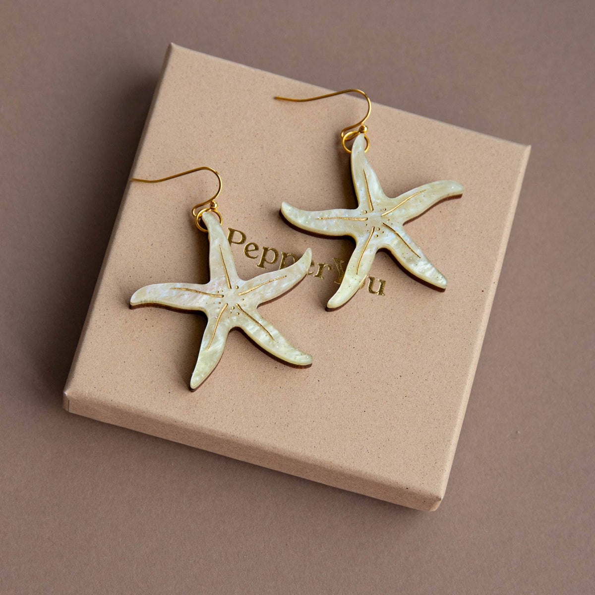 Pepper You Pearly Starfish Hoop Earrings