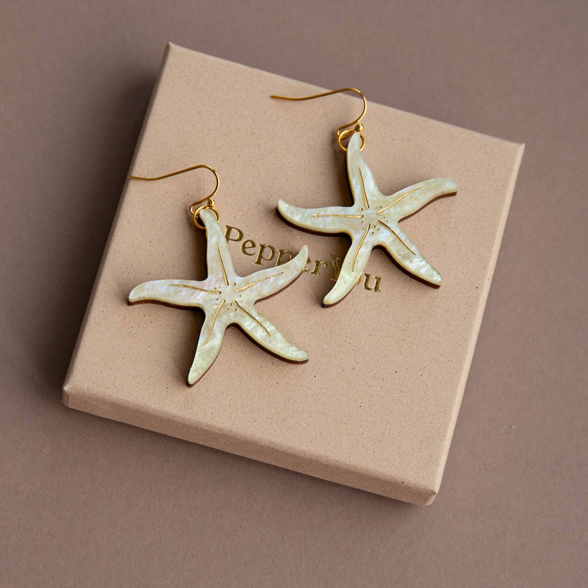 Pepper You Pearly Starfish Hoop Earrings