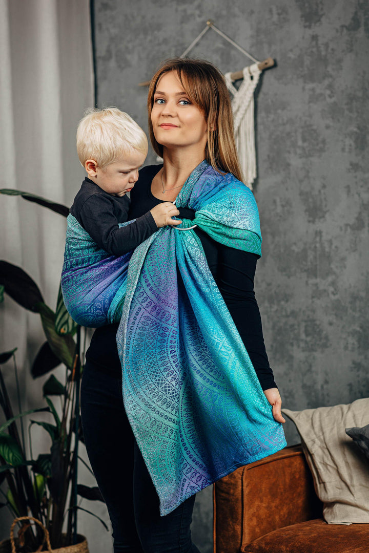 LennyLamb Ring Sling With Gathered Shoulder Peacock's Tail Fantasy