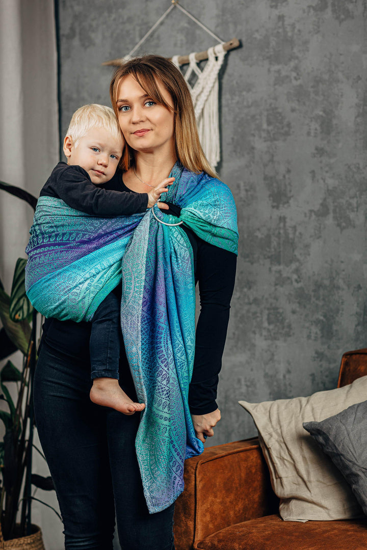 LennyLamb Ring Sling With Gathered Shoulder Peacock's Tail Fantasy