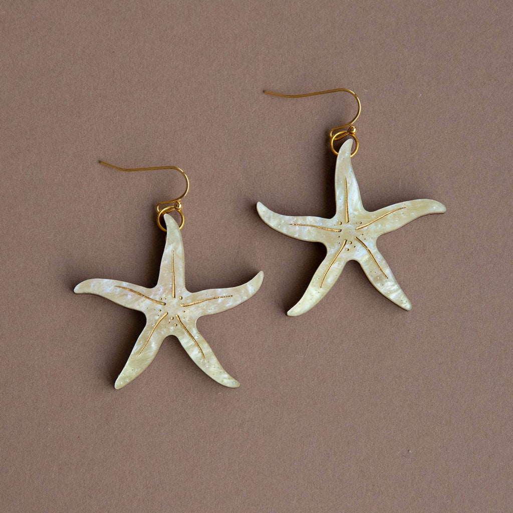 Pepper You Pearly Starfish Hoop Earrings