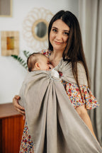 LennyLamb Ring Sling With Gathered Shoulder Peanut Butter