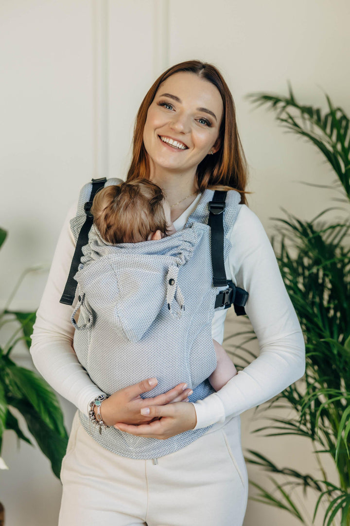 LennyLamb LennyGo Ergonomic Baby Carrier Toddler Size Little Herringbone Grey