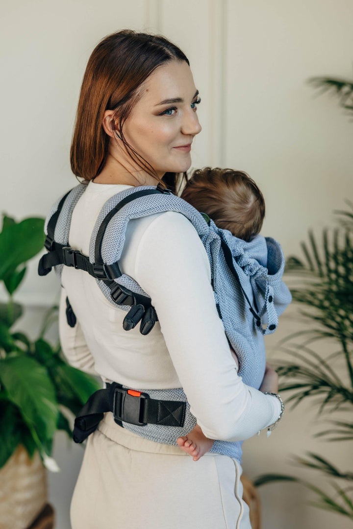 LennyLamb LennyGo Ergonomic Baby Carrier Toddler Size Little Herringbone Grey